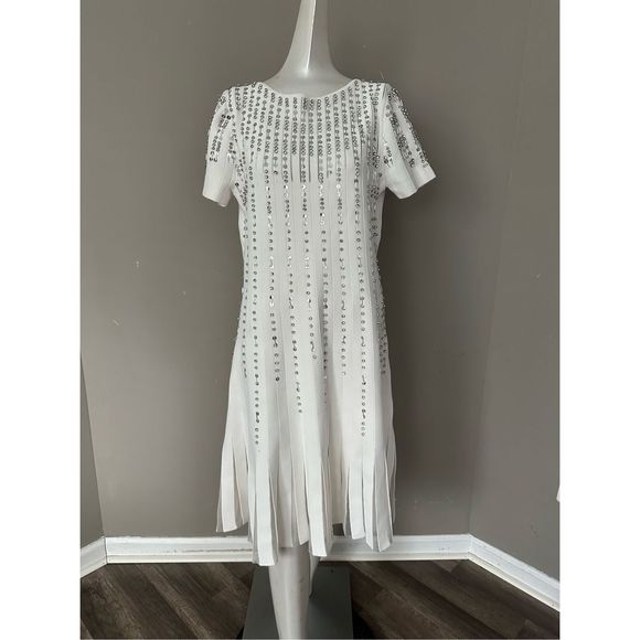 Reem Acra Crystal-Embellished Fit & Flare Dress Size XL $2295 - Picture 6 of 14